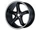 Motegi MR122 Satin Black with Machined Stripe Wheel; 20x9.5 (11-23 RWD Charger, Excluding Widebody)