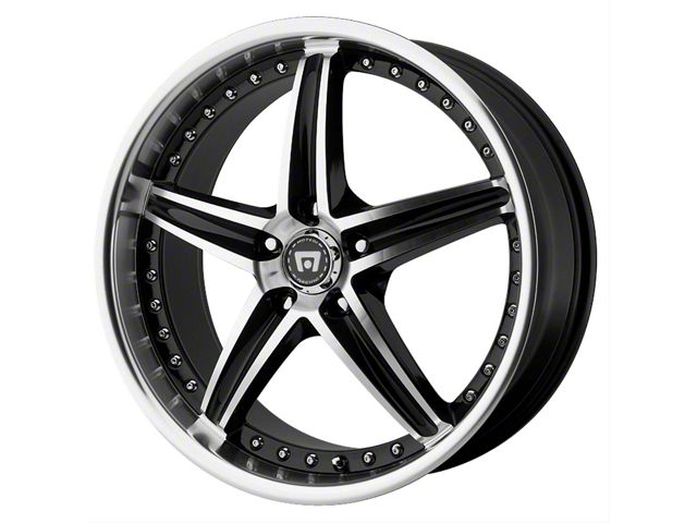 Motegi D5S Gloss Black Machined Wheel; 18x8 (21-24 Mustang Mach-E, Excluding GT)
