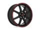 Motegi CS8 Satin Black with Red Stripe Wheel; 15x6.5 (79-93 Mustang, Excluding Cobra)