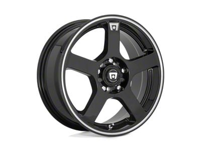 Motegi FS5 Gloss Black Machined Flange Wheel; 15x6.5; 40mm Offset (79-93 Mustang, Excluding Cobra)