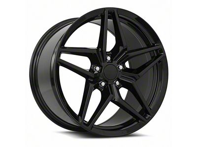 MRR M755 Gloss Black Wheel; Front Only; 18x10; 30mm Offset (06-13 Corvette C6, Excluding Base)