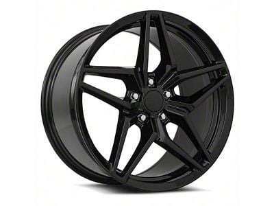 MRR M755 Gloss Black Wheel; Rear Only; 18x12; 50mm Offset (15-19 Corvette C7, Excluding Stingray)