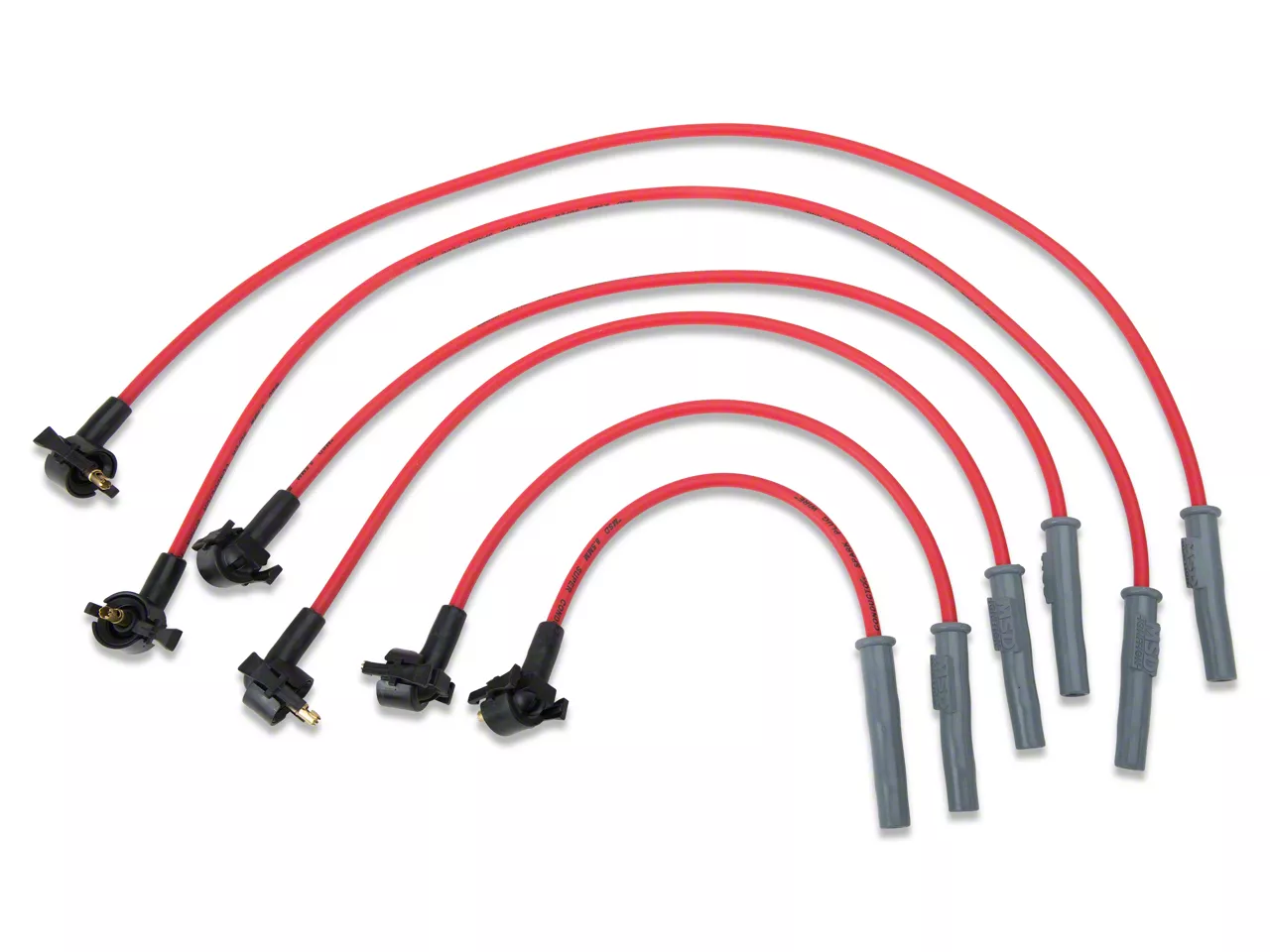 MSD Mustang Super Conductor 8.5mm Spark Plug Wires; Red 32289 (94-98 ...