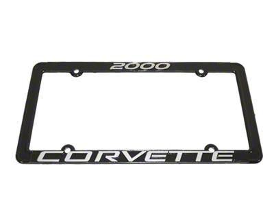 2000 Corvette License Plate Frame; Black (Universal; Some Adaptation May Be Required)
