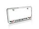 License Plate Frame with C6/Corvette Logo; Chrome (Universal; Some Adaptation May Be Required)