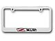 License Plate Frame with Z06 505hp Logo; Chrome (Universal; Some Adaptation May Be Required)