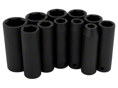 1/2-Inch Drive Impact Socket; SAE; 11-Piece Set