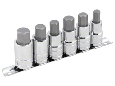 1/2-Inch Drive SAE/Metric Hex Bit Socket Set; 6-Piece Set