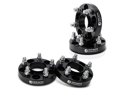 1-Inch 5-Lug Wheel Spacers; Black; Set of Four (15-24 Mustang)