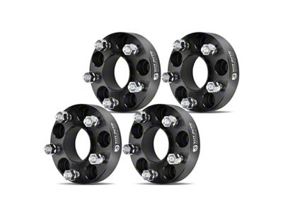 1.25-Inch 5-Lug Wheel Spacers; Black; Set of Four (94-14 Mustang)