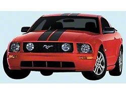 22-Inch Lemans Racing Stripes; Black (05-09 Mustang)