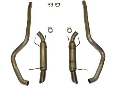 2.50-Inch Aluminized Cat-Back Exhaust System with Flowpack Mufflers (11-14 Mustang V6)