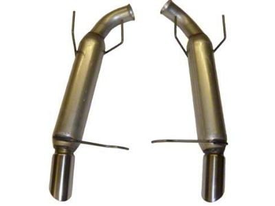 2.50-Inch Aluminized Axle-Back Exhaust System with Flowpack Mufflers and Polished Tips (11-14 Mustang V6)