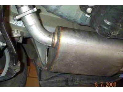 2.50-Inch Aluminized Axle-Back Exhaust System with HVS Welded Muffler and Polished Tip (05-10 Mustang V6)