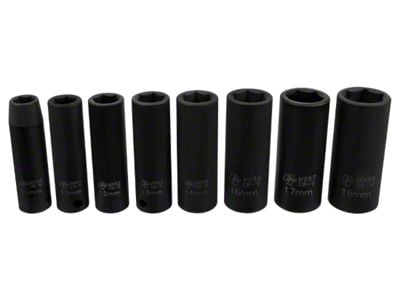 3/8-Inch Drive Impact Socket; Metric; 8-Piece Set