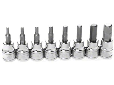 3/8-Inch Drive SAE Hex Bit Set; 8-Piece Set