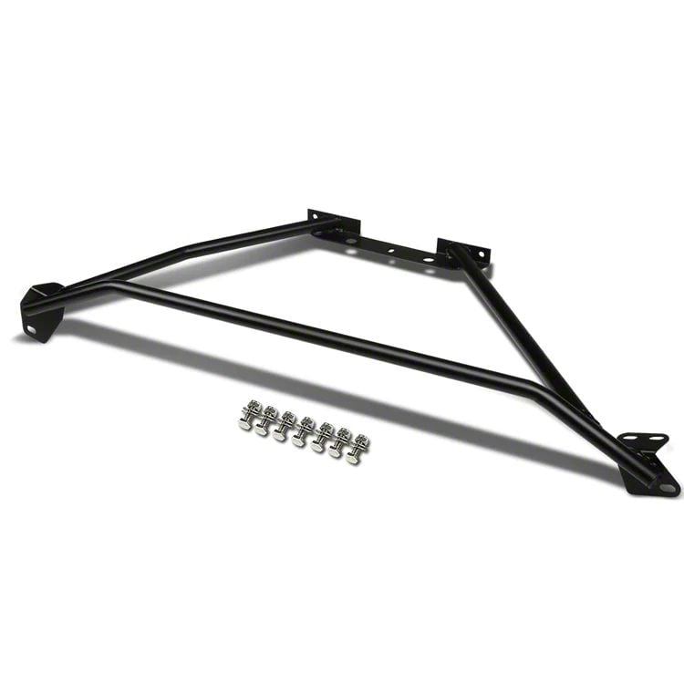 Mustang 3-Point Triangle Style Strut Tower Brace; Black (99-04 Mustang ...