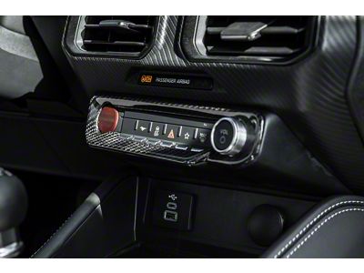 A/C Control Panel Cover; Carbon Fiber (24-25 Mustang)