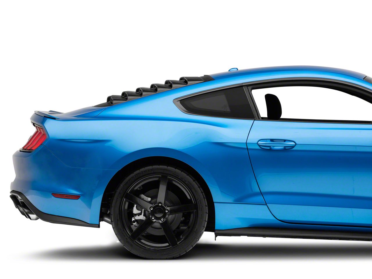 Mustang Rear Window Louvers; Textured Black (15-25 Mustang Fastback ...