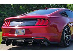 Solid Aluminum Rear Diffuser; Matte Black (18-23 Mustang EcoBoost w/o Active Exhaust)