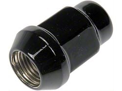 Black Acorn Bulge Seat Wheel Lug Nuts; 1/2-Inch x 20; Set of 4 (79-14 Mustang)