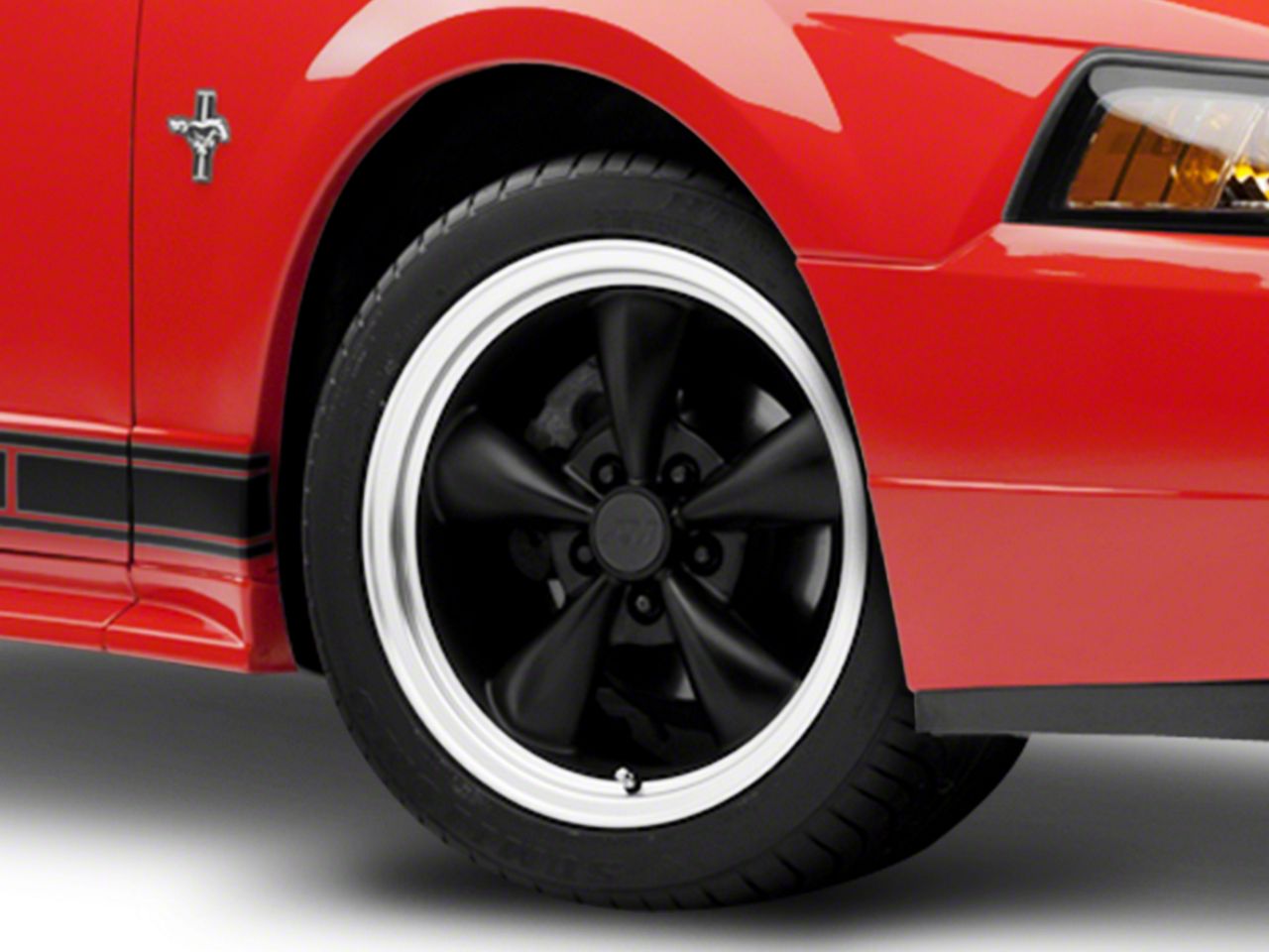 Mustang Bullitt Matte Black Wheel; 17x9 (99-04 Mustang) - Free