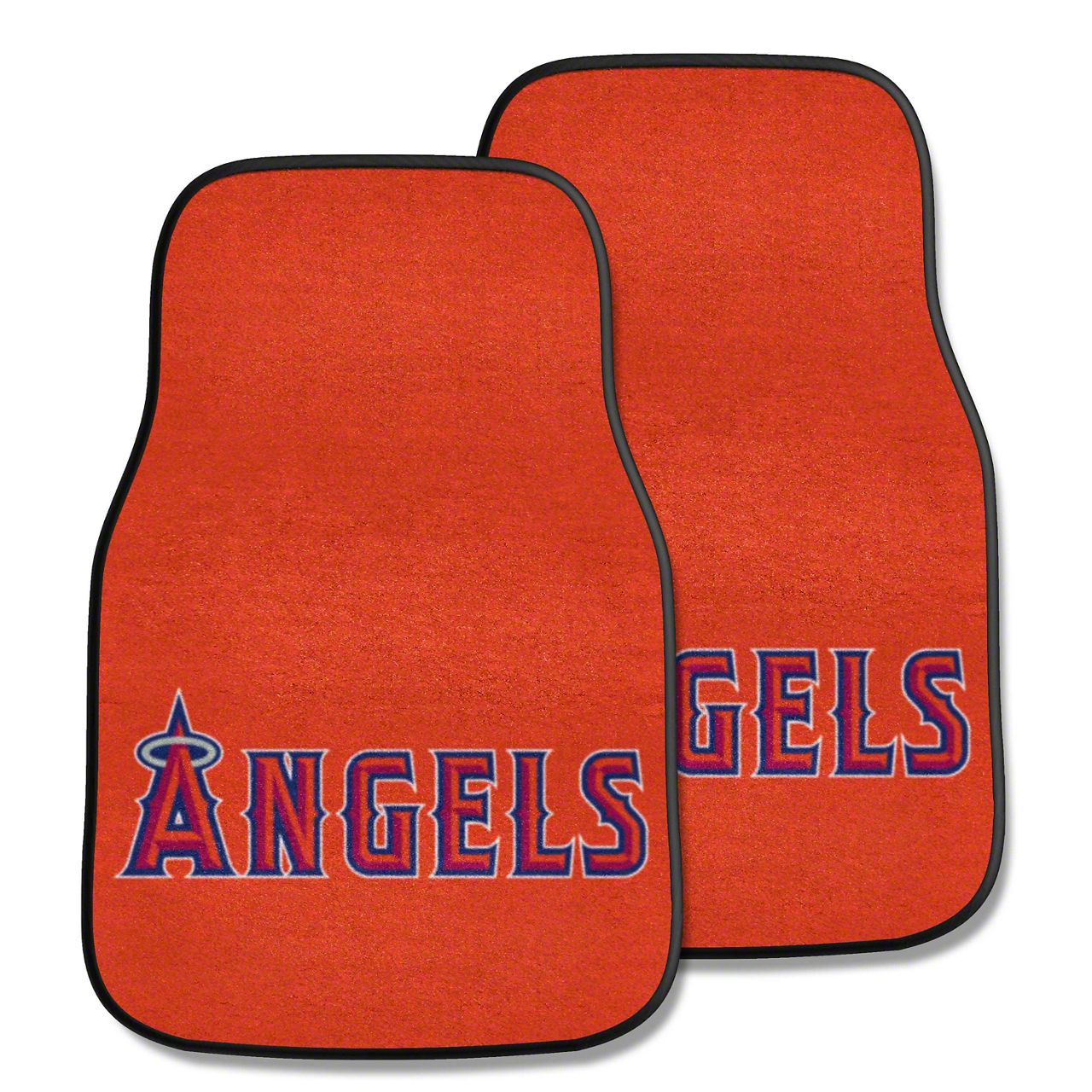 Mustang Carpet Front Floor Mats with Los Angeles Angels Logo; Red ...