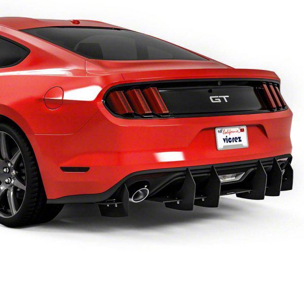 Mustang Centa VR2 Rear Diffuser; Gloss Black (15-17 Mustang GT Premium ...