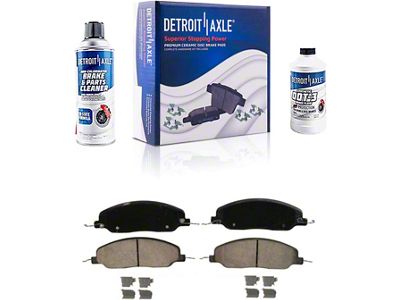 Ceramic Brake Pads with Brake Cleaner and Fluid; Front Pair (05-10 Mustang GT, V6)