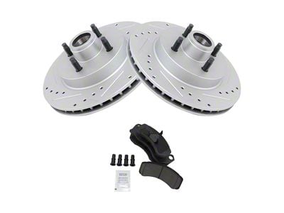 Ceramic Performance Brake Rotor, Pad, Brake Fluid and Cleaner Kit; Front (87-93 Mustang GT, LX)