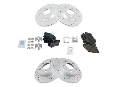 Ceramic Performance Brake Rotor, Pad, Brake Fluid and Cleaner Kit; Front and Rear (94-98 Mustang GT, V6)