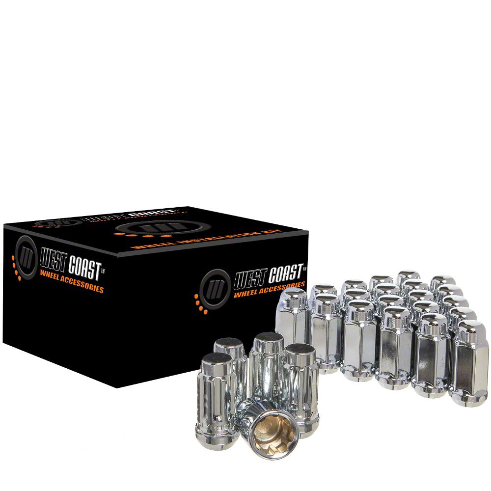 Mustang Chrome Acorn Lug Nuts; 1 2-inch X 20; Set Of 20 (94-14 Mustang 