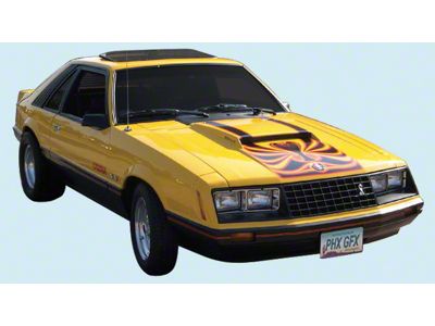 Cobra Decal and Stripe Kit; Yellow (1979 Mustang)