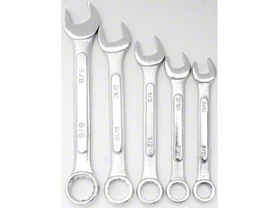 Combination SAE Wrench Set; 5-Piece Set