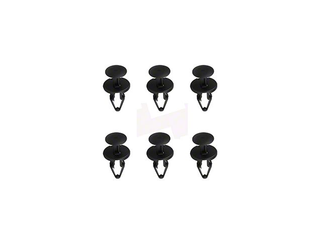 Cowl Fastener Clip Kit; 6-Pieces (2024 Mustang)
