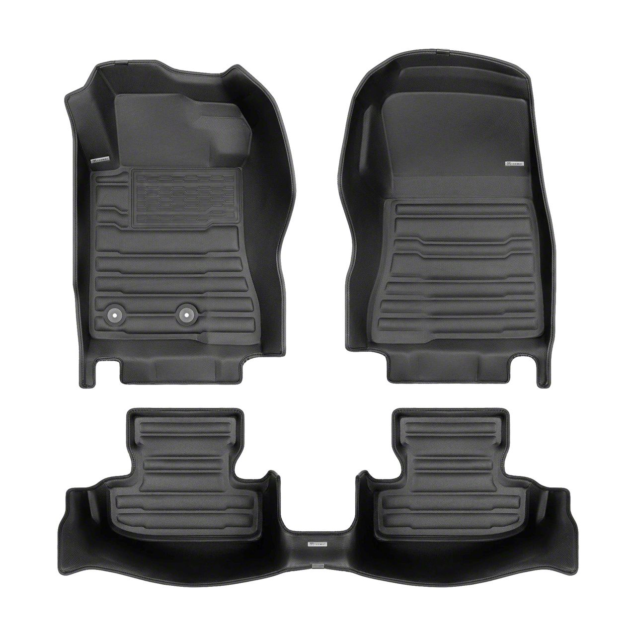 Custom Front and Rear Floor Mats; Black (15-23 Mustang)