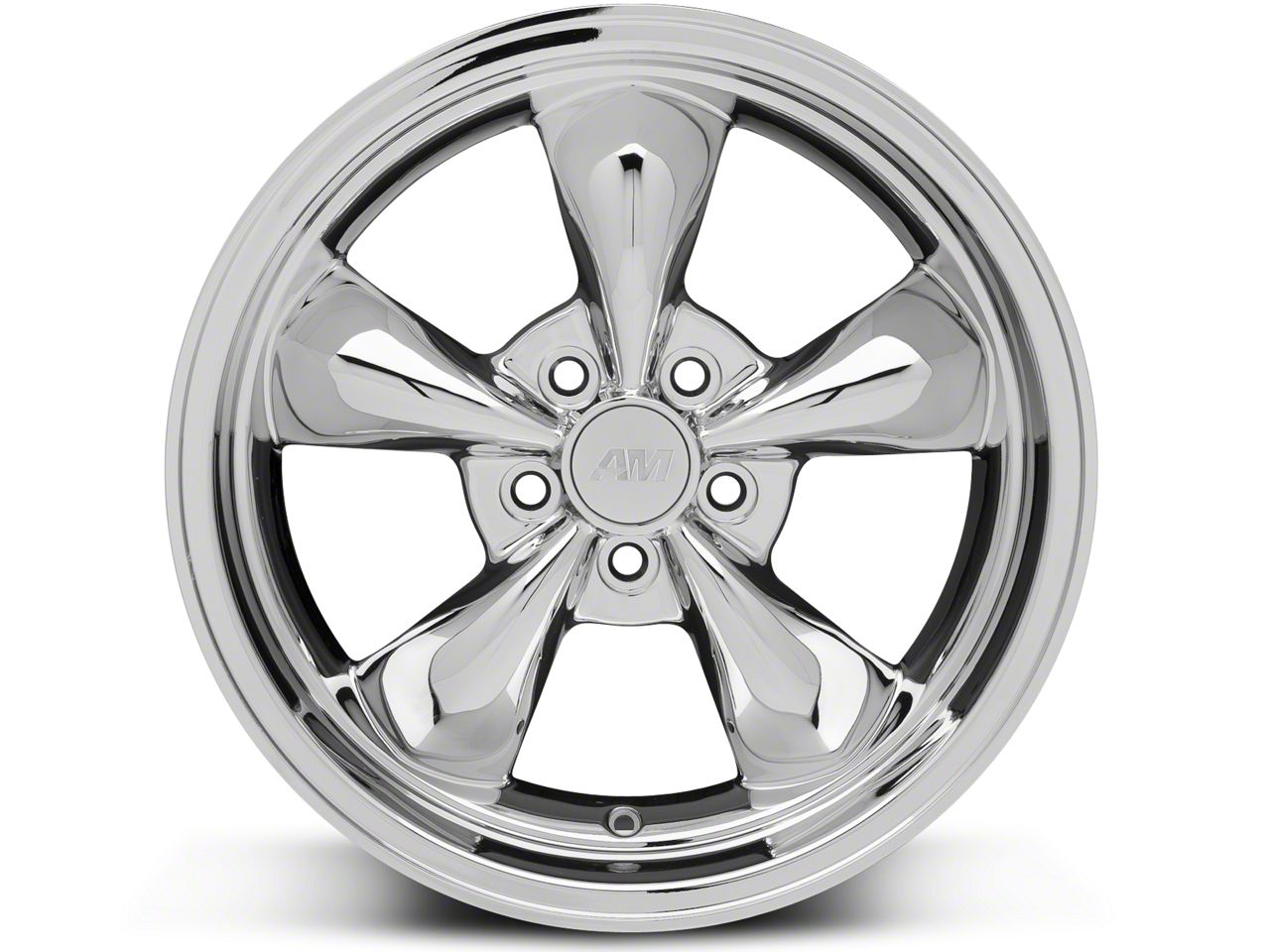 Deep Dish Bullitt Chrome Wheel; Rear Only; 18x10 (10-14 Mustang GT w/o  Performance Pack