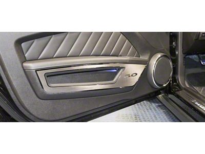 Door Guards Satin; With 5.0 Lettering; Polished (10-14 Mustang)