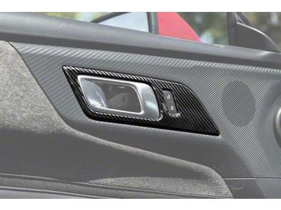 Door Handle Panel Covers; Carbon Fiber (24-25 Mustang)