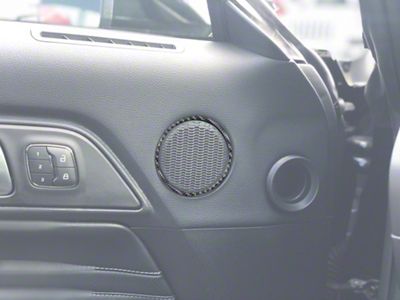 Door Speaker Ring Accent Trim; Forged Carbon Fiber (15-23 Mustang)