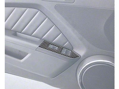 Door Switch Pannel Accent Trim; Forged Carbon Fiber (10-14 Mustang)