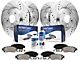 Drilled and Slotted Brake Rotor, Pad and Brake Cleaner and Fluid Kit; Front and Rear (11-14 Mustang GT w/ Performance Pack; 12-13 Mustang BOSS 302)