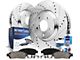 Drilled and Slotted Brake Rotor, Pad, Brake Cleaner and Fluid Kit; Rear (05-10 Mustang; 2011 Mustang GT500)