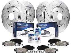 Drilled and Slotted Brake Rotor, Pad, Brake Fluid and Cleaner Kit; Front and Rear (11-14 Mustang V6)