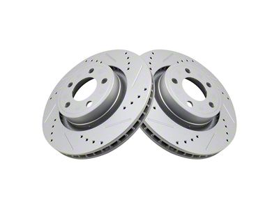 Drilled and Slotted Rotors; Front Pair (15-20 Mustang EcoBoost w/o Performance Pack, V6)