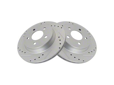 Drilled and Slotted Rotors; Rear Pair (94-04 Mustang Cobra)