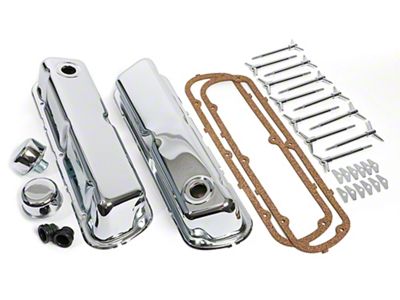 Engine Dress Up Kit with Short Valve Covers; Chrome (79-85 351W Mustang)