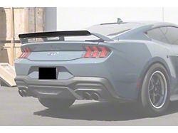 EOS Performance Track Style Rear Spoiler Gurney Flap; Hydro-Dripped Cabon Fiber (24-25 Mustang GT w/ Performance Pack Spoiler)