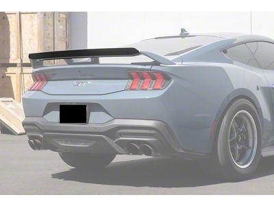 EOS Performance Track Style Rear Spoiler Gurney Flap; Hydro-Dripped Cabon Fiber (24-25 Mustang GT w/ Performance Pack Spoiler)