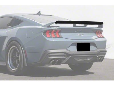 EOS Performance Track Style Rear Spoiler Gurney Flap; Glossy Black (24-25 Mustang GT w/ Performance Pack Spoiler)